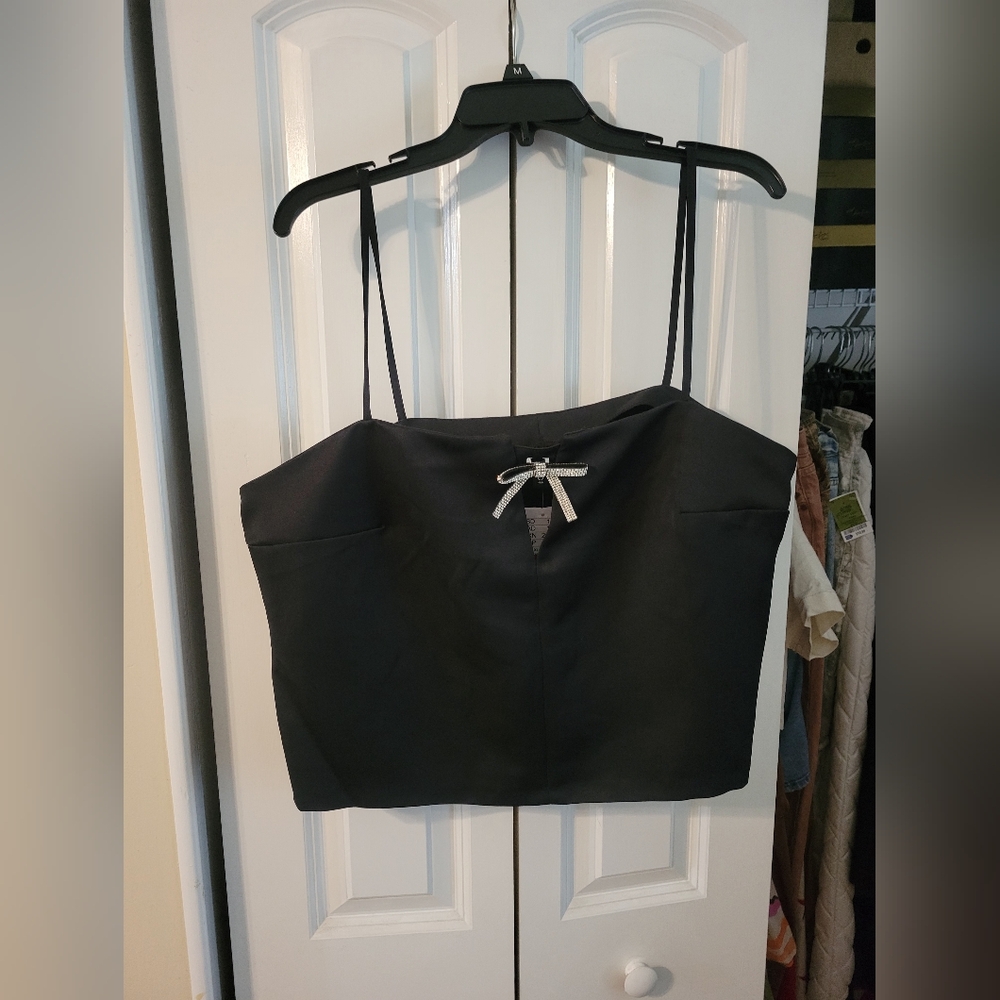 Camisole Top With Rhinestone Bow